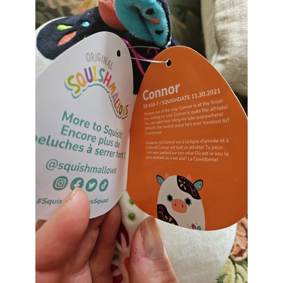 Squishmallows 10" Connor the Cow Day of the Dead Plush Halloween Exclusive RARE - Picture 4 of 7